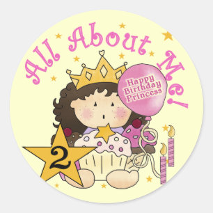 Prinses Alles over mij 2e verjaardag Ronde Sticker