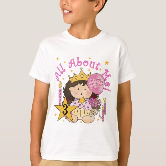 Prinses Alles over mij 3e verjaardag Tshirts (Voorkant)