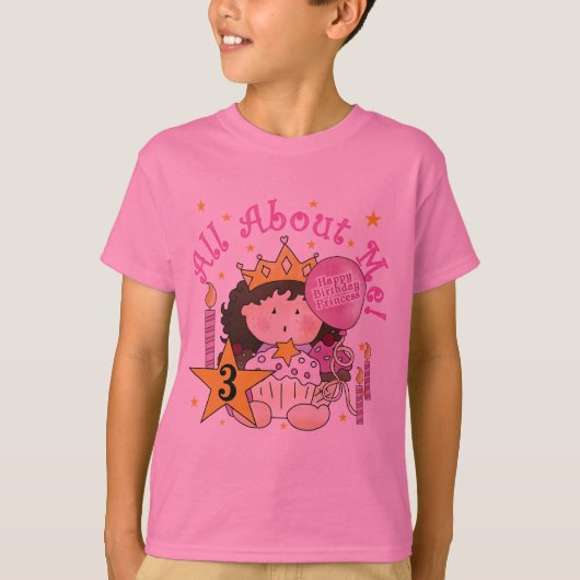 Prinses Alles over mij 3e verjaardag Tshirts (Voorkant)
