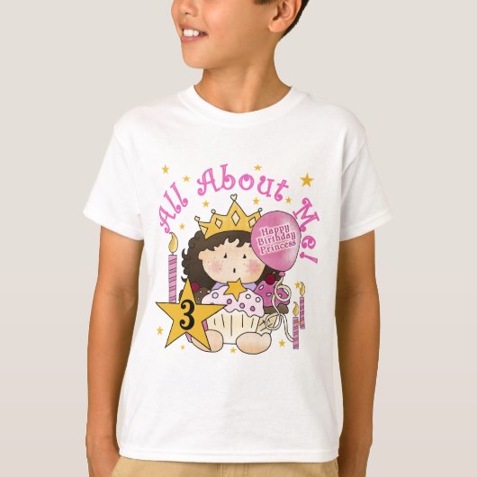 Prinses Alles over mij 3e verjaardag Tshirts (Voorkant)