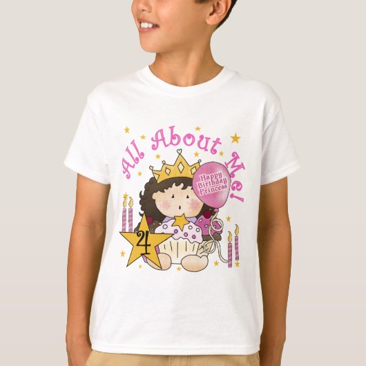 Prinses Alles Over Mij 4e Verjaardag Tshirts (Voorkant)