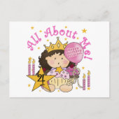 Prinses Alles Over Mij 4e Verjaardag Tshirts Briefkaart (Voorkant)
