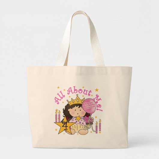Prinses Alles Over Mij 4e Verjaardag Tshirts Grote Tote Bag (Voorkant)