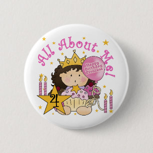 Prinses Alles Over Mij 4e Verjaardag Tshirts Ronde Button 5,7 Cm