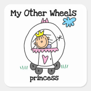 Prinses Andere Wielen Vierkante Sticker
