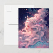 Prinses anime meisje gemaakt van sterren briefkaart (Voorkant / Achterkant)