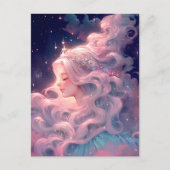 Prinses anime meisje gemaakt van sterren briefkaart (Voorkant)