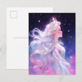 Prinses anime meisje gemaakt van sterren briefkaart (Voorkant / Achterkant)