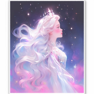 Prinses anime meisje gemaakt van sterren sticker
