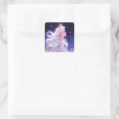 Prinses anime meisje gemaakt van sterren vierkante sticker (Tas)