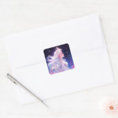 Prinses anime meisje gemaakt van sterren vierkante sticker (Envelop)