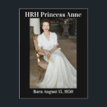 Prinses Anne geboren 15 augustus 1950 Briefkaart<br><div class="desc">Glamoureus afbeelding van prinses Anne. Geboren op 15 augustus 1950.</div>