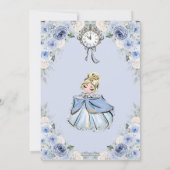 Prinses Assepoester Sprookjesblauw Bloemen Verjaar Kaart (Achterkant)