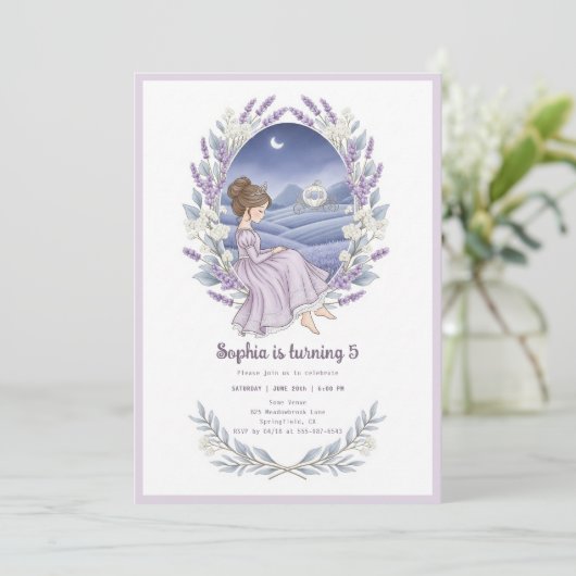 Prinses Assepoester Sprookjesbloem verjaardag Kaart (Staand voorkant)