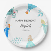 Prinses Assepoester Verjaardagsfeest Decoratie Papieren Bordje (Voorkant)
