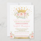  prinses Baby Girl Shower Blush Pink Floral Kaart (Voorkant)