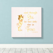  Prinses Baby Gold Crown Fierce Quote Canvas Afdruk (Insitu (Houten vloer))