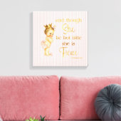 Prinses Baby Gold Crown Fierce Quote Canvas Afdruk (Insitu (Woonkamer))