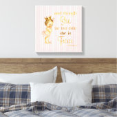 Prinses Baby Gold Crown Fierce Quote Canvas Afdruk (Insitu (Slaapkamer))