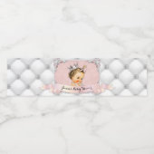 Prinses Baby Meisje Diamonds Parels Blush Roze Waterfles Etiket (Enkel label)