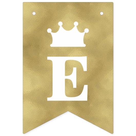 Prinses Baby shower Banner, Roze, Faux Gold Vlaggetjes (Tweede vlag)