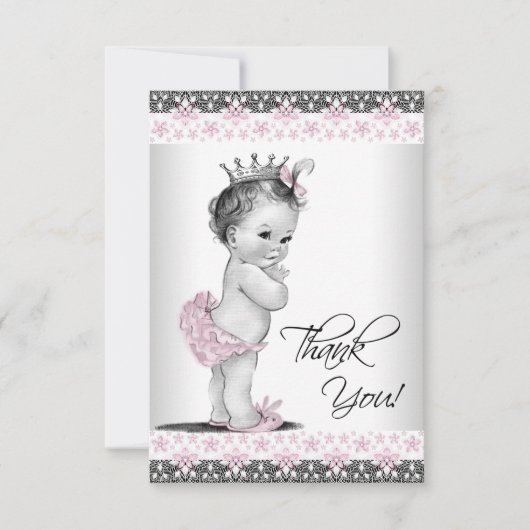  prinses Baby shower bedankt (Voorkant)