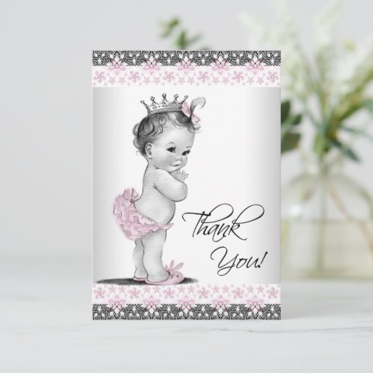  prinses Baby shower bedankt (Staand voorkant)