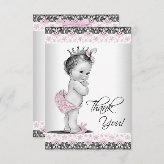 prinses Baby shower bedankt (Voorkant / Achterkant)