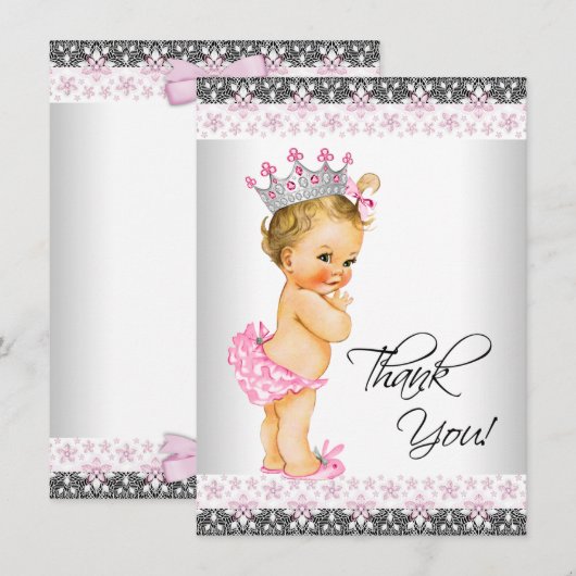 prinses Baby shower bedankt (Voorkant / Achterkant)