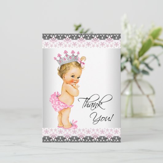  prinses Baby shower bedankt (Staand voorkant)