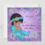 Prinses Baby shower Blauwgroen Blauw Paars Roze Et Kaart (Voorkant)