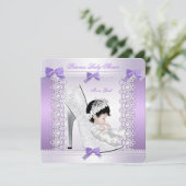  Prinses Baby shower Cute Girl op Schoop 3 Kaart (Staand voorkant)