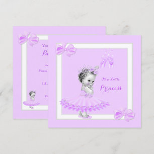 Prinses baby shower Cute meisje lila tutu Kaart