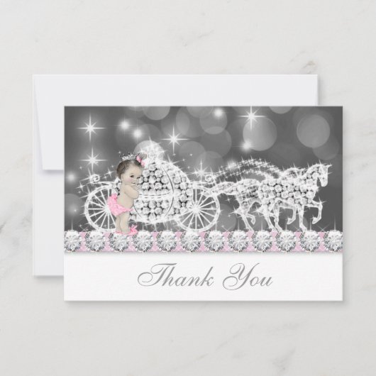 Prinses Baby shower dank je wel Bedankkaart (Voorkant)