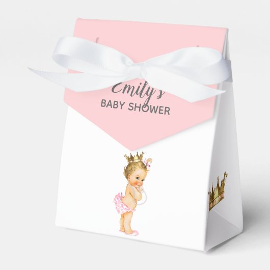 Prinses Baby shower Favor Boxes Blonde Bedankdoosjes (Voorkant Zijde)