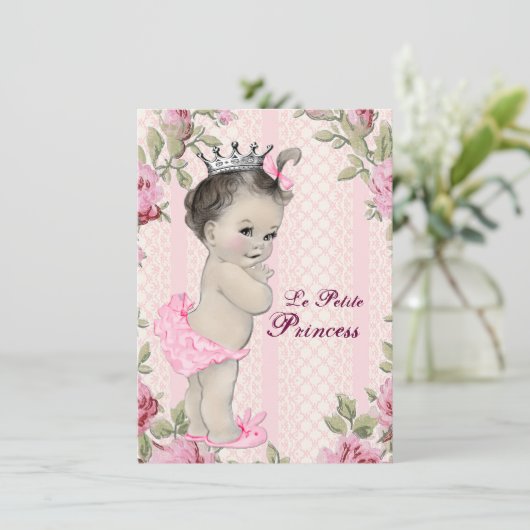  Prinses Baby shower Kaart (Staand voorkant)