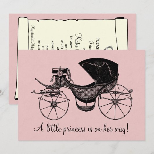 Prinses Baby shower Kaart (Voorkant / Achterkant)