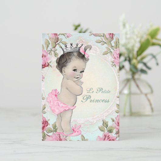  Prinses Baby shower Kaart (Staand voorkant)