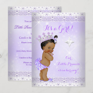 Prinses Baby Shower Lila Kant Kroon Etnisch Kaart