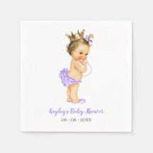 prinses Baby shower Napkin Paarse Pearls