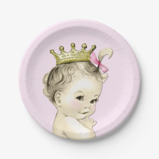  Prinses Baby shower Papieren Bordje (Voorkant)