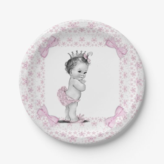  Prinses Baby shower Papieren Bordje (Voorkant)