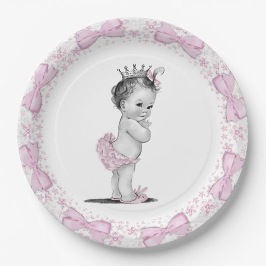  Prinses Baby shower Papieren Bordje (Voorkant)