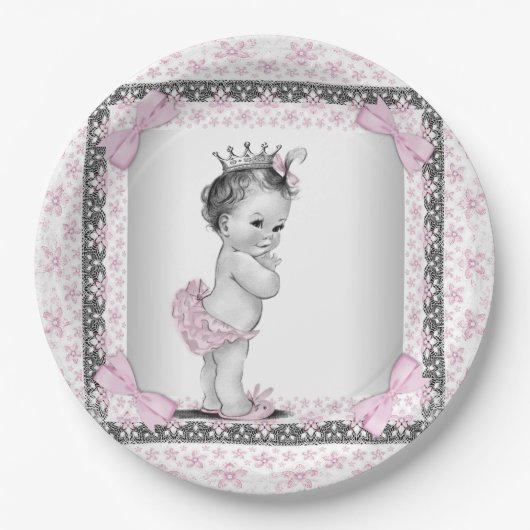 Prinses Baby shower Papieren Bordje (Voorkant)