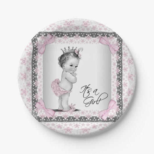 Prinses Baby shower Papieren Bordje (Voorkant)