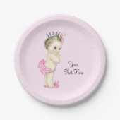  Prinses Baby shower Papieren Bordje (Voorkant)