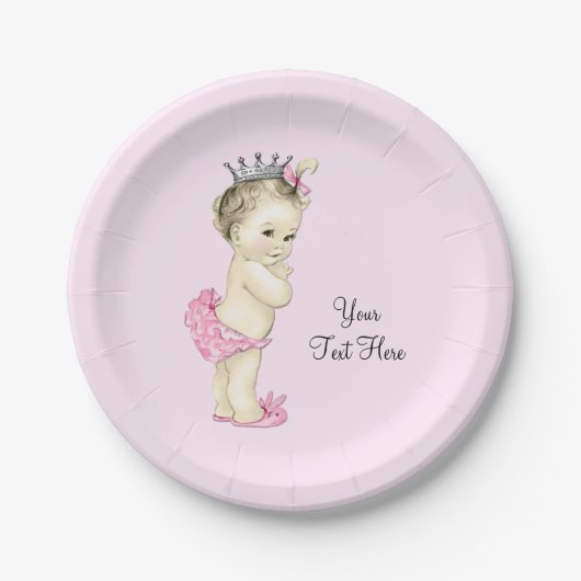  Prinses Baby shower Papieren Bordje (Voorkant)