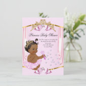  Prinses Baby shower Pink Gold Ethnic Kaart (Staand voorkant)