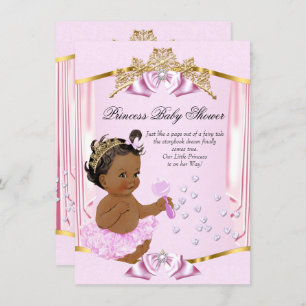  Prinses Baby shower Pink Gold Ethnic Kaart