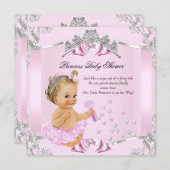  Prinses Baby shower Pink Tutu Blonde Kaart (Voorkant / Achterkant)